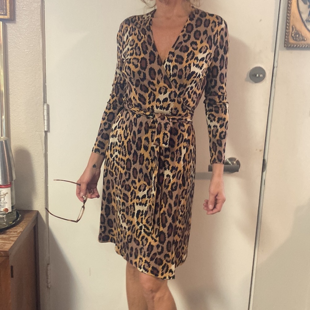 Vintage Diane Von Furstenberg leopard wrap dress